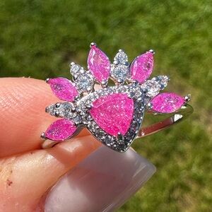 Lab Created Rose Ice Crystal Now Let's Begin BP Ring